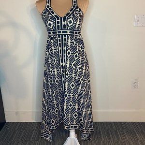 PATTERNED HANDKERCHIEF DRESS WITH CRISS CROSS STRAPS - PETITE